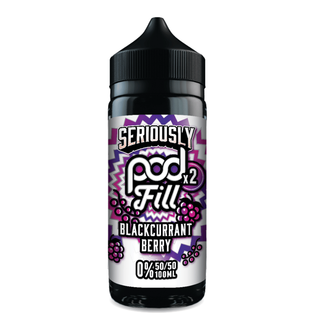 Seriously Pod Fill Blackcurrant Passion Shortfill E‑Liquid by Doozy Vape – 100ml 50/50 0mg