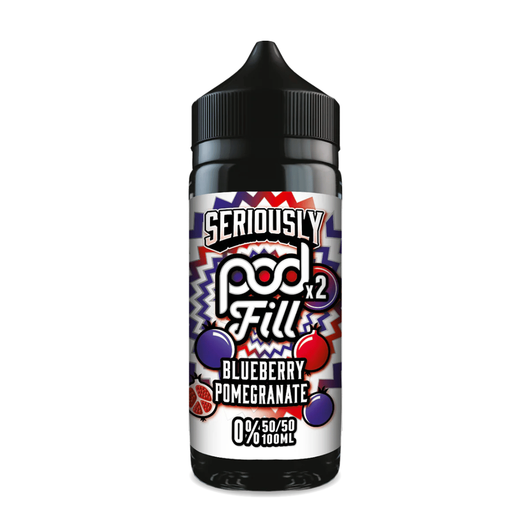 Seriously Pod Fill 2 Blueberry Pomegranate Shortfill E‑Liquid by Doozy Vape – 100ml 50/50 0mg