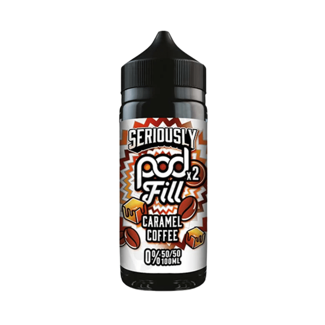 Seriously Pod Fill 2 Caramel Coffee Shortfill E‑Liquid by Doozy Vape – 100ml 50/50 0mg