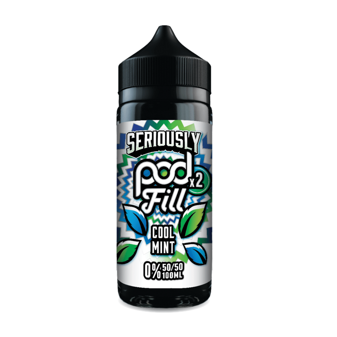 Seriously Pod Fill 2 Cool Mint Shortfill E‑Liquid by Doozy Vape – 100ml 50/50 0mg