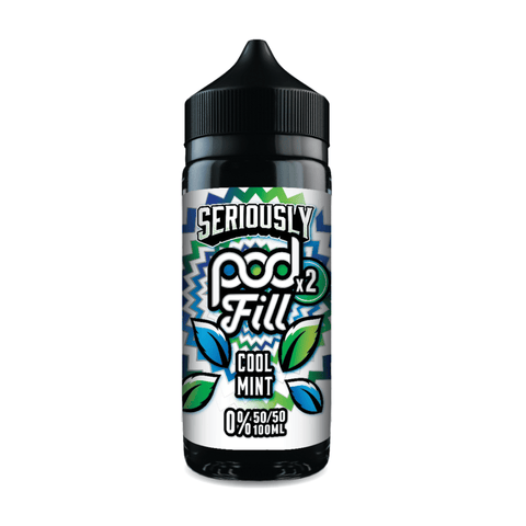 Seriously Pod Fill 2 Cool Mint Shortfill E‑Liquid by Doozy Vape – 100ml 50/50 0mg