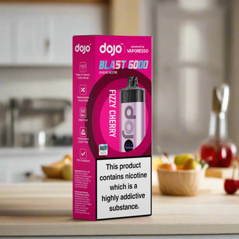 Vaporesso DOJO Blast 6000 Refillable Pod Kit – Fizzy Cherry – 20mg Nic Salt (Up to 6000 Puffs)