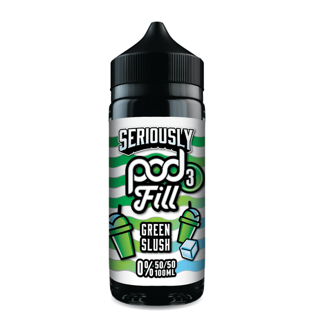 Seriously Pod Fill 3 Green Slush Shortfill E‑Liquid by Doozy Vape – 100ml 50/50 0mg