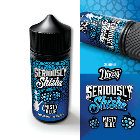 Seriously Shisha Misty Blue Shortfill E‑Liquid by Doozy Vape – 100ml 70/30 0mg