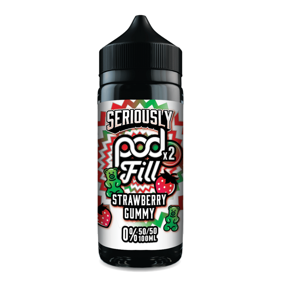 Seriously Pod Fill 2 Strawberry Gummy Shortfill E‑Liquid by Doozy Vape – 100ml 50/50 0mg