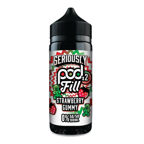 Seriously Pod Fill 2 Strawberry Gummy Shortfill E‑Liquid by Doozy Vape – 100ml 50/50 0mg