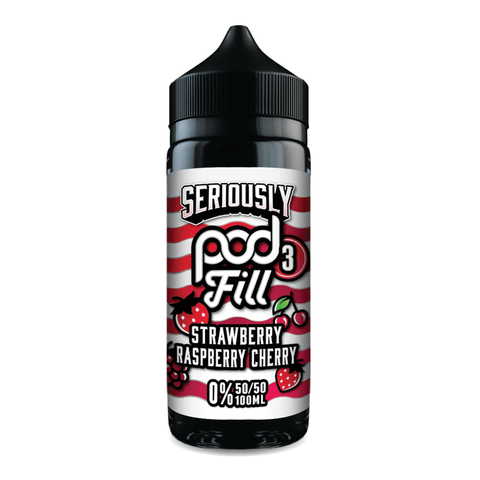 Seriously Pod Fill 3 Strawberry Raspberry Cherry Shortfill E‑Liquid by Doozy Vape – 100ml 50/50 0mg