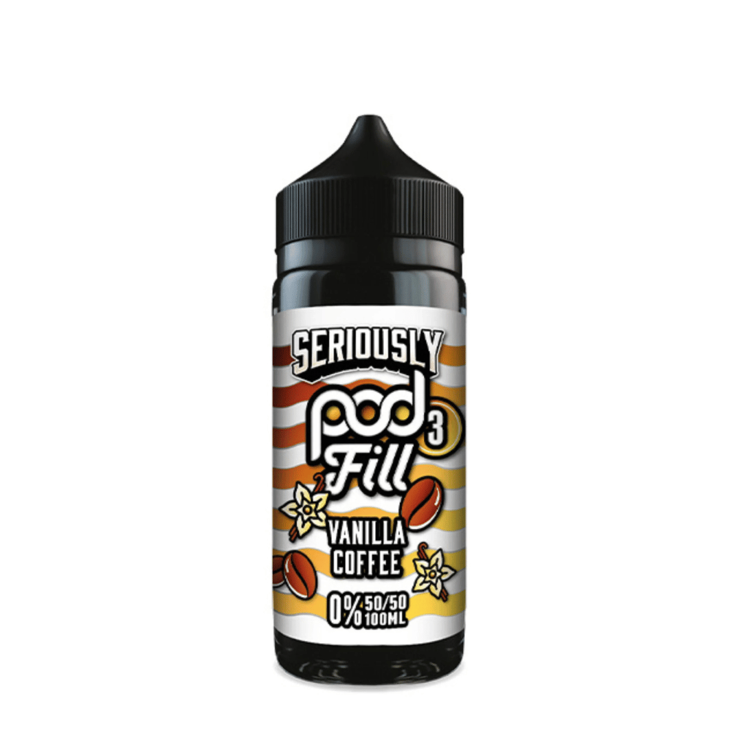 Seriously Pod Fill 3 Vanilla Coffee Shortfill E‑Liquid by Doozy Vape – 100ml 50/50 0mg