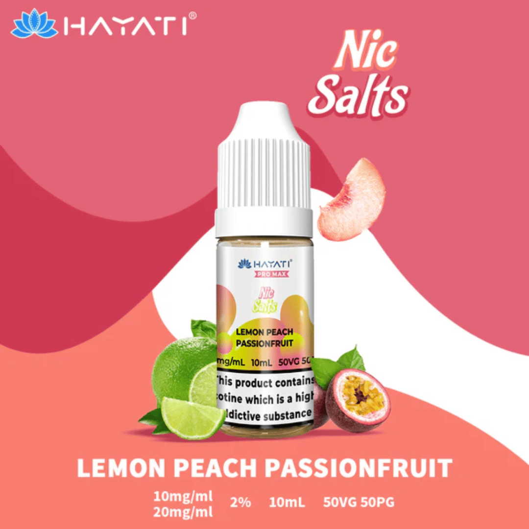 Hayati Pro Max Lemon Peach Passionfruit Nic Salt E-Liquid - 10mg (10ml)